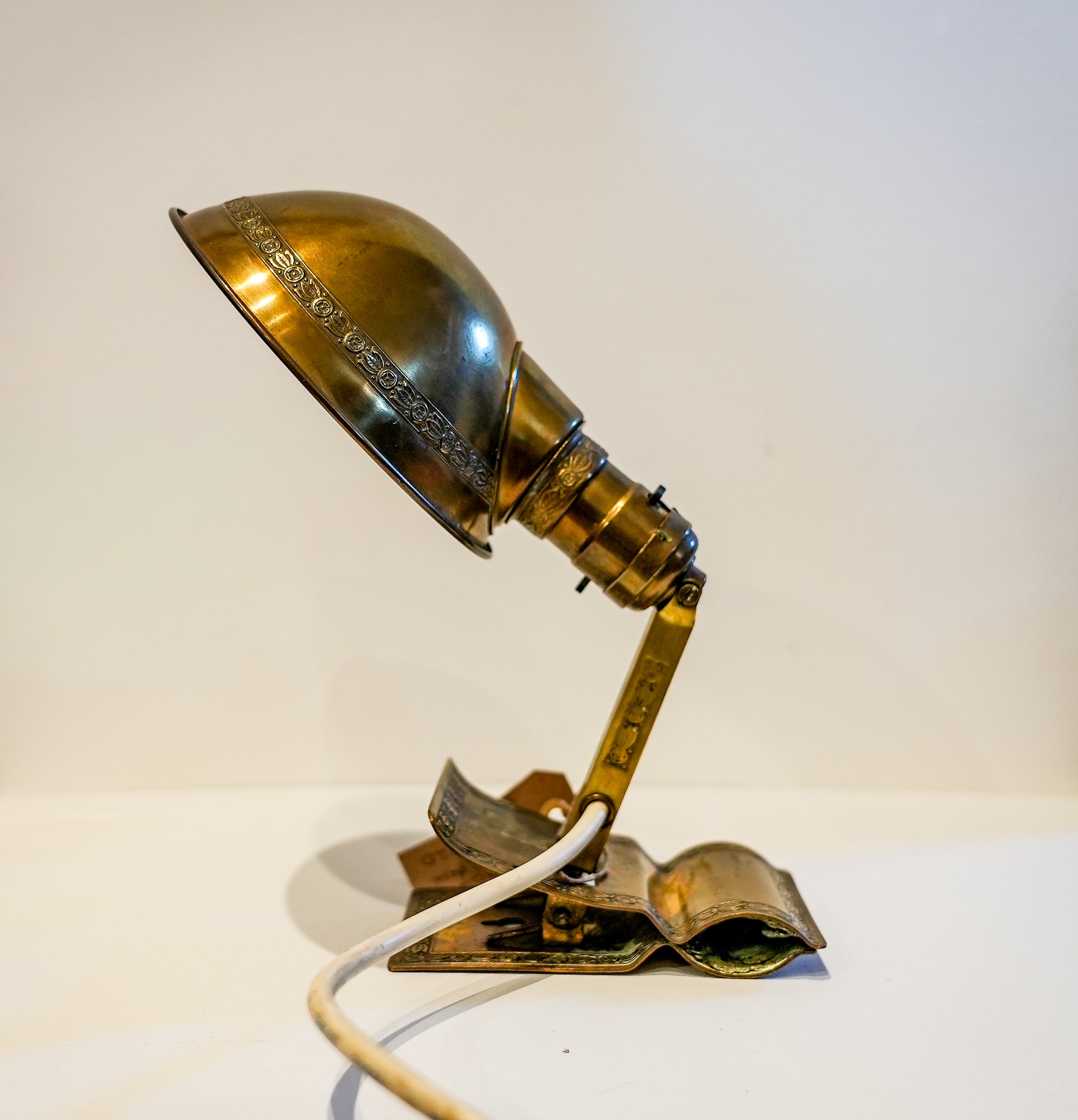 Brass Adjusto-Lite USA Desk Clip-On Lamp